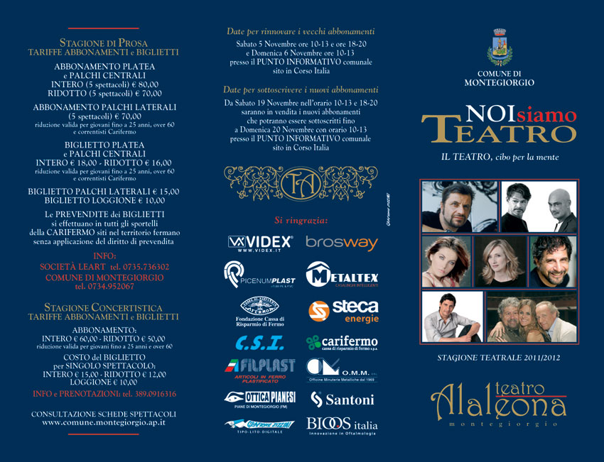 Depliant stagione teatrale 2011 2012 avanti